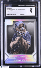 2025 Topps Chrome Star Wars The National Chewbacca SW - 6 Refractor CGC 9Graded Sports Cards