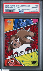 2025 Topps Chrome Veefriends Selfless Sloth 2/5 Manga Speckle Set 30 PSA 10Graded Non - Sports Cards