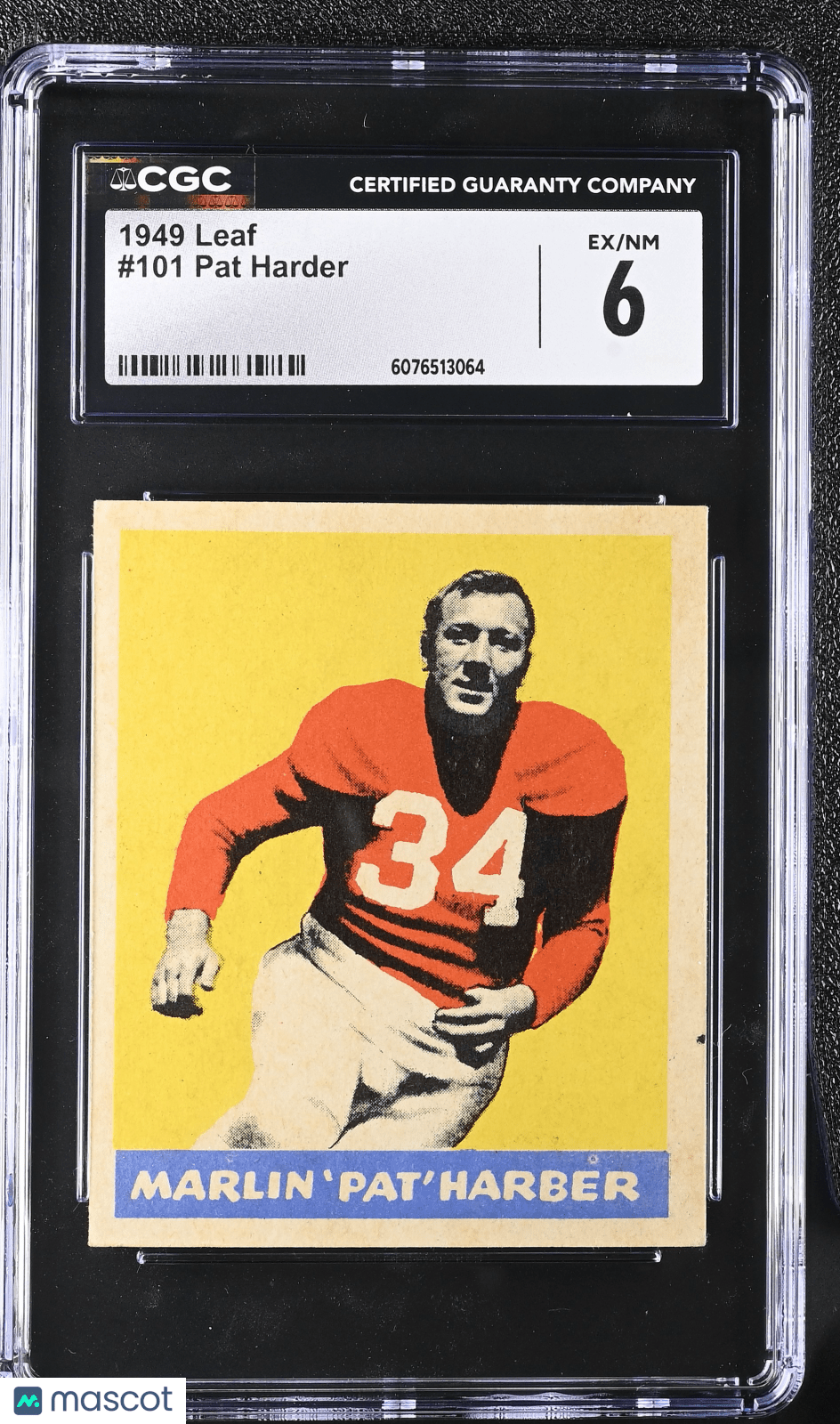 1949 Leaf Marlin Pat Harder 101 CGC 6Graded Sports Cards