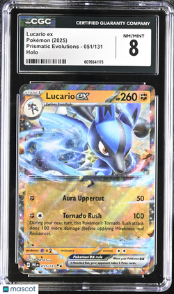 2025 Pokemon Lucario ex 051/131 051/131 CGC 8Graded TCG/CCG