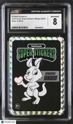 2025 Veefriends Super Stickers: Manga Kindred Kangaroo Black & White CGC 8Graded Non - Sports Cards