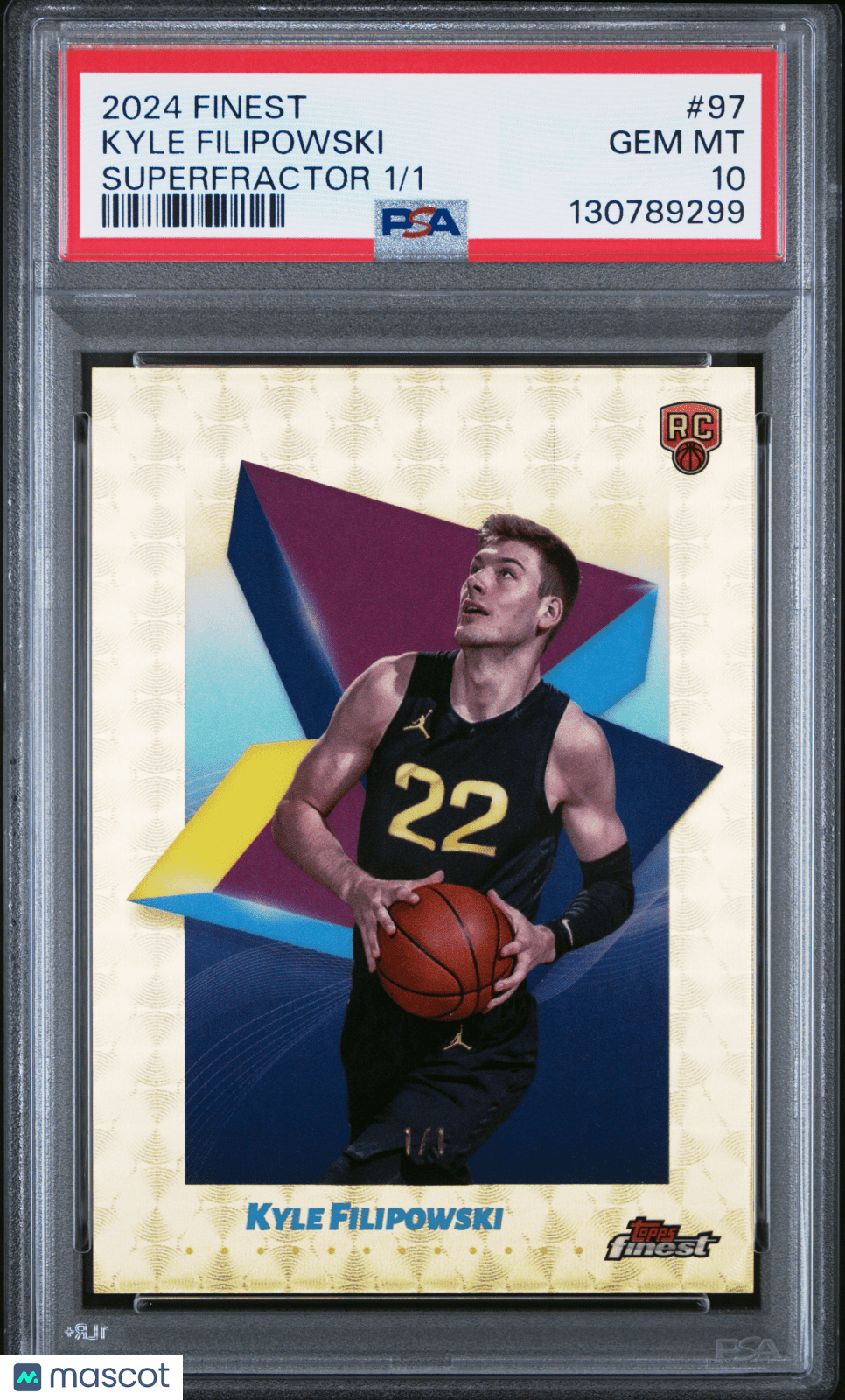 2024 Topps Finest Kyle Filipowski 97 Superfractor 1/1 PSA 10Graded Sports Cards