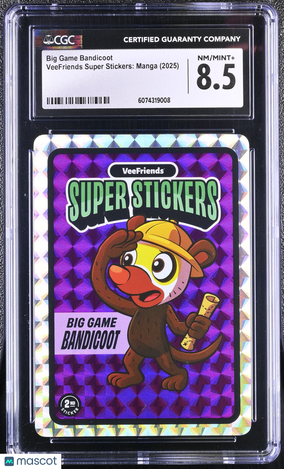 2025 VeeFriends Super Stickers Manga Series Big Game Bandicoot CGC 8.5Graded Sports Cards