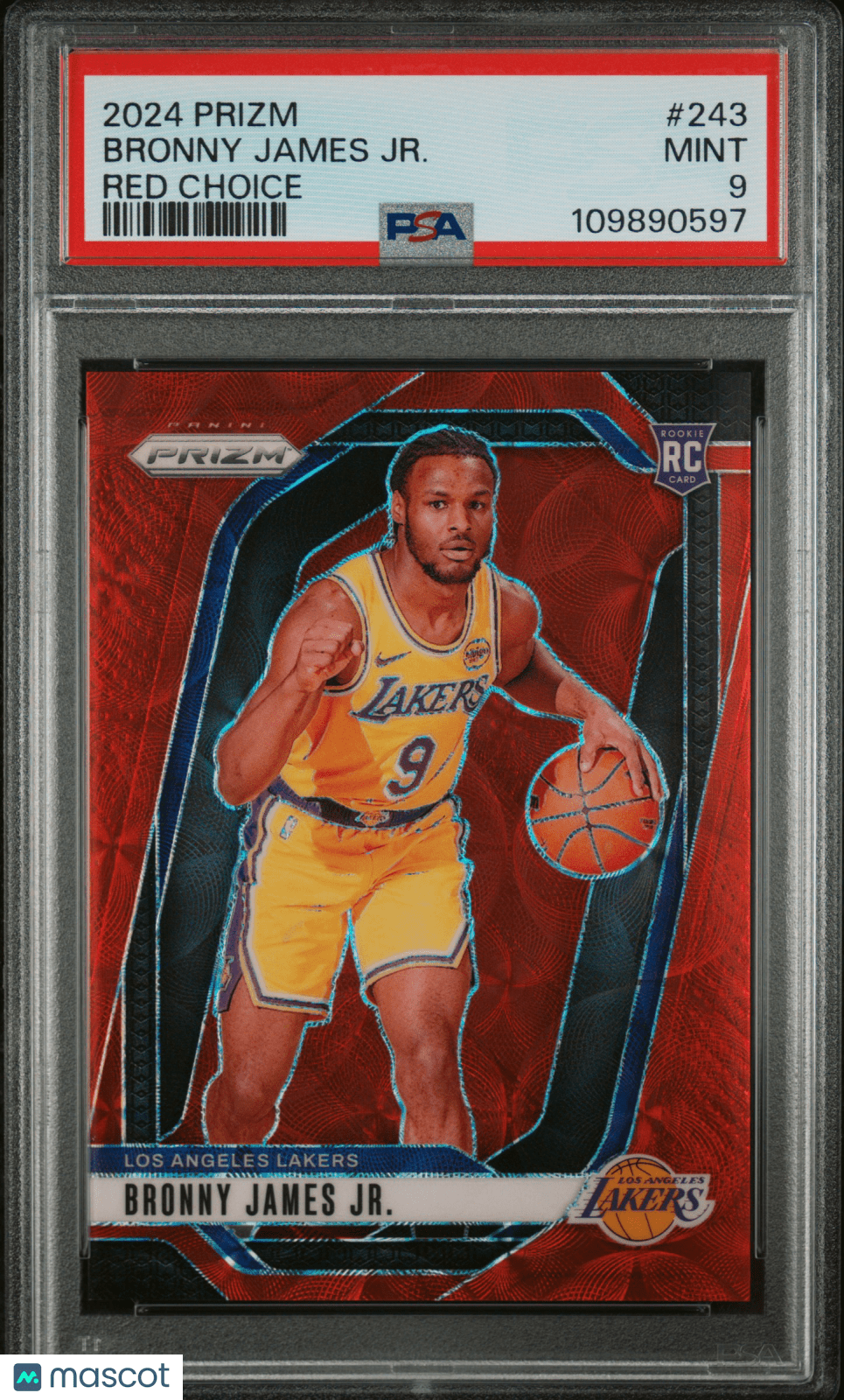 2024 - 25 Panini Prizm Bronny James JR. 243 Red Choice Prizm 49/88 PSA 9Graded Sports Cards