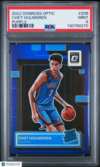 2022 - 23 Panini Donruss Optic Chet Holmgren 208 Purple Rated Rookie PSA 9Graded Sports Cards