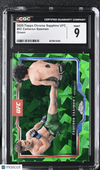 2025 Topps Chrome Sapphire UFC Cameron Saaiman 62 Green 42/75 CGC 9Graded Sports Cards