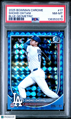2025 Bowman Chrome Shohei Ohtani #17 Blue Geometric 059/150 PSA 8
