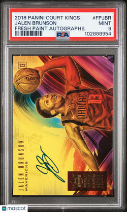 2018-19 Panini Court Kings Fresh Paint Auto Jalen Brunson 52/99 RC Rookie PSA 9