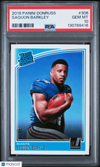 2018 Panini Donruss Rated Rookie Saquon Barkley 306 PSA 10Graded Sports Cards