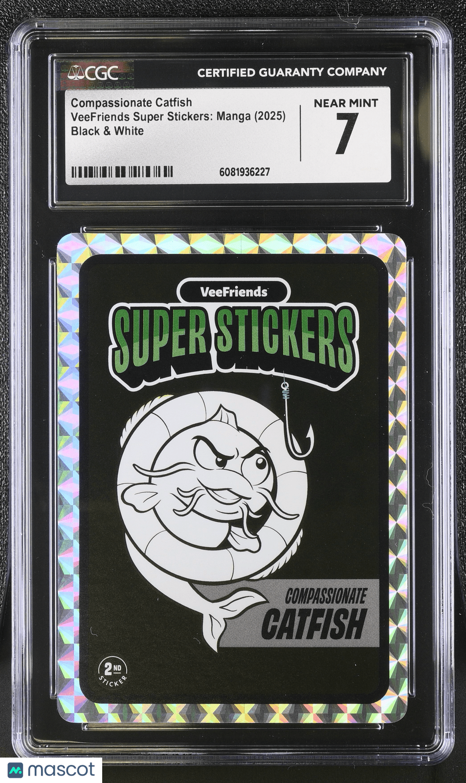 2025 Veefriends Super Stickers: Manga Compassionate Catfish Black & White CGC 7Graded Non - Sports Cards