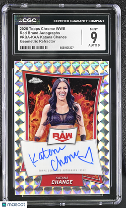 2025 Topps Chrome WWE Katana Chance #RBA-KAA Geometric Auto CGC 9 Auto 9