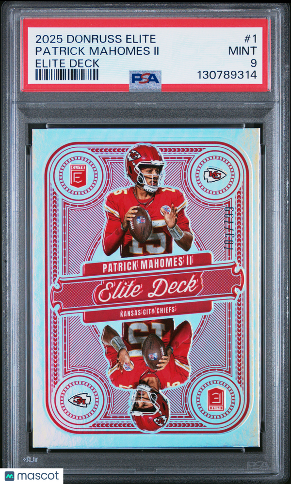 2025 Panini Donruss Elite Elite Deck Patrick Mahomes II #1 703/799 PSA 9