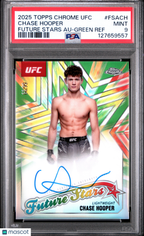 2025 Topps Chrome UFC Future Stars Auto Chase Hooper FSA - CH Green 66/99 PSA 9Graded Sports Cards