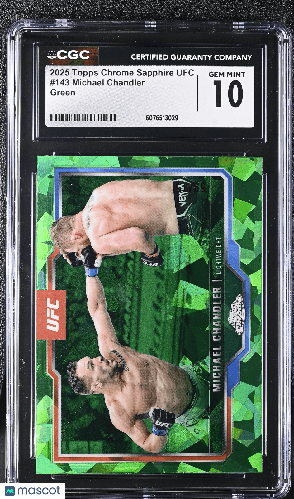 2025 Topps Chrome Sapphire UFC Michael Chandler 143 Green 59/75 CGC 10Graded Sports Cards