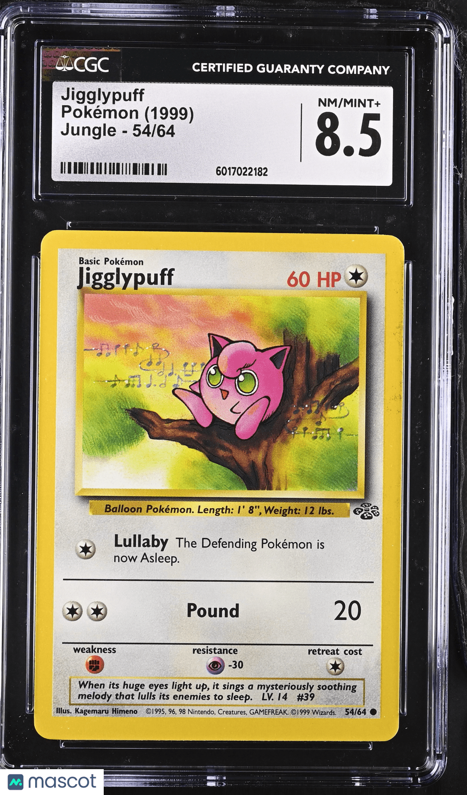 1999 Pokemon Jigglypuff 54/64 54/64 CGC 8.5Graded TCG/CCG
