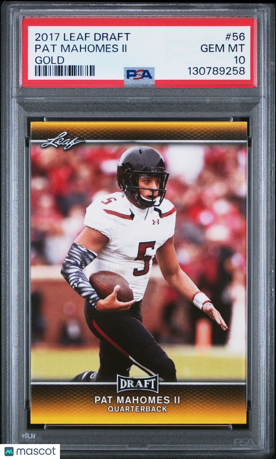 2017 Leaf Draft Patrick Pat Mahomes II 56 Gold RC Rookie PSA 10Graded Sports Cards