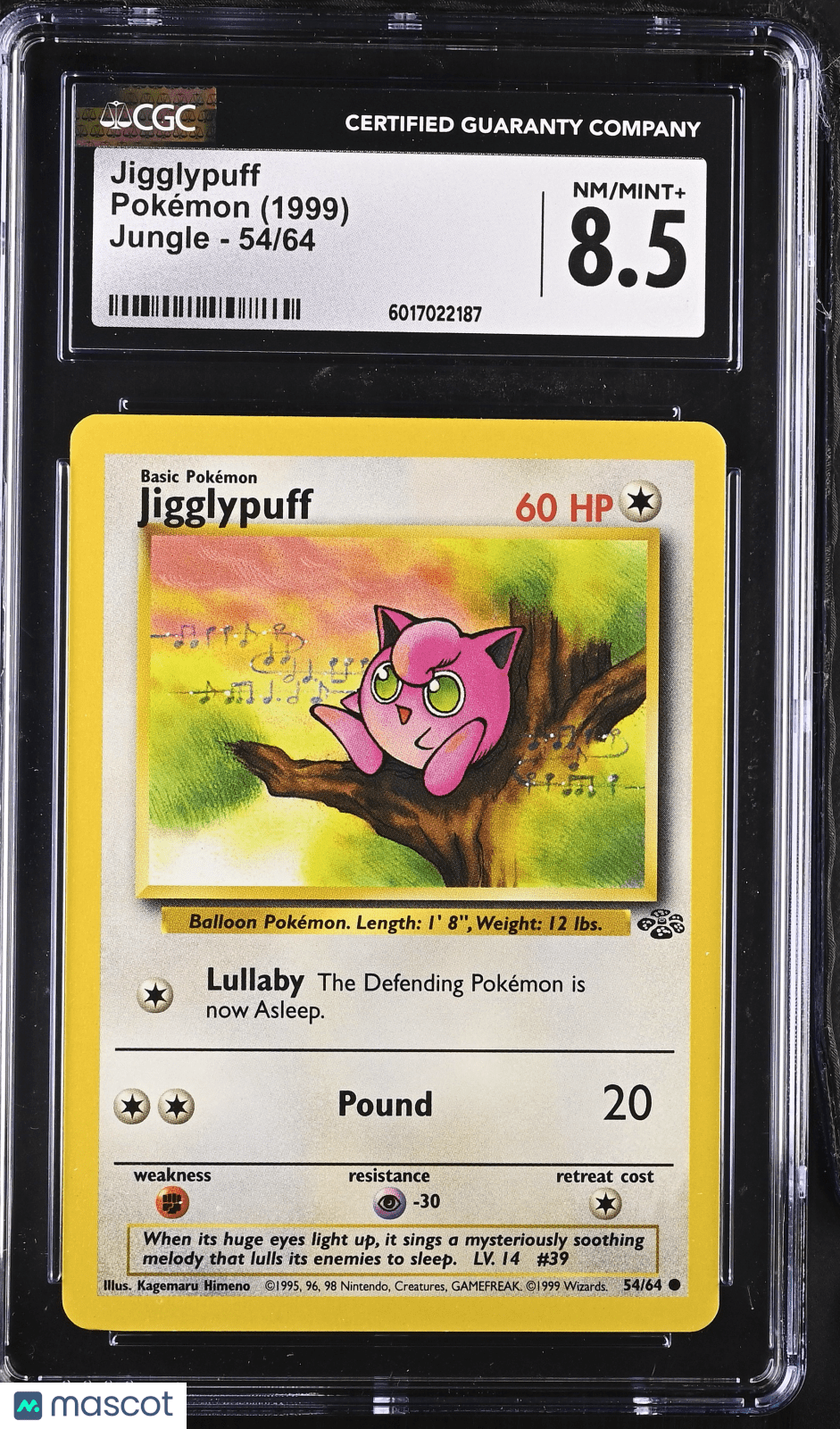 1999 Pokemon Jigglypuff 54/64 54/64 CGC 8.5Graded TCG/CCG