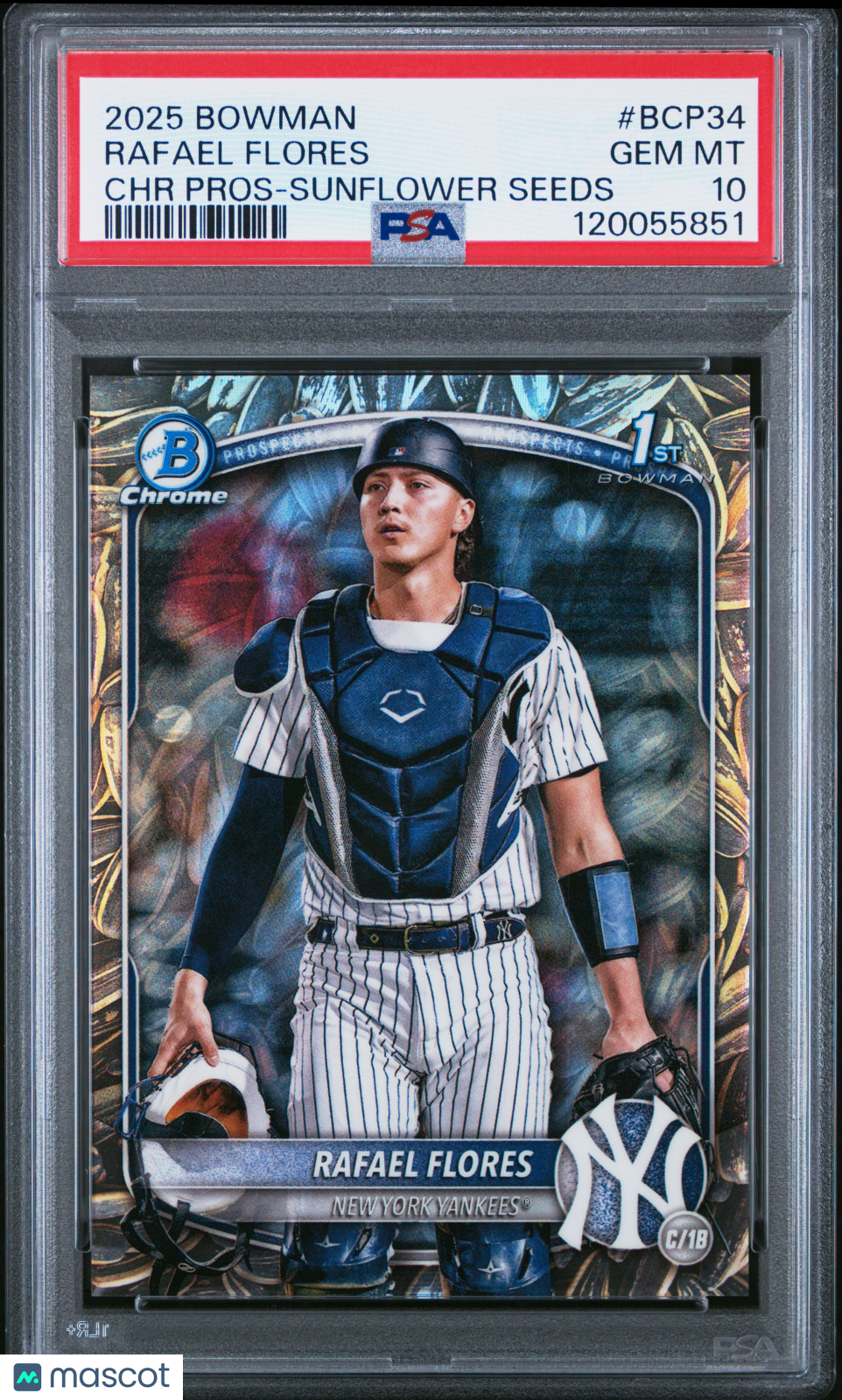 2025 Bowman Rafael Flores BCP - 34 Sunflower Seeds SSP 1st Bowman PSA 10Graded Sports Cards