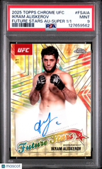 2025 Topps Chrome UFC Future Stars Auto Ikram Aliskerov SuperFractor 1/1 PSA 9Graded Sports Cards