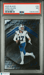2025 Panini Black Josh Allen 20 Sapphire 19/50 PSA 7Graded Sports Cards