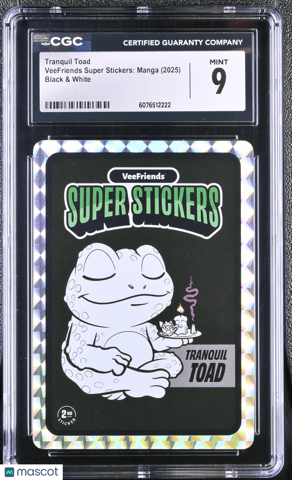 2025 Veefriends Super Stickers: Manga Tranquil Toad Black & White CGC 9Graded Sports Cards