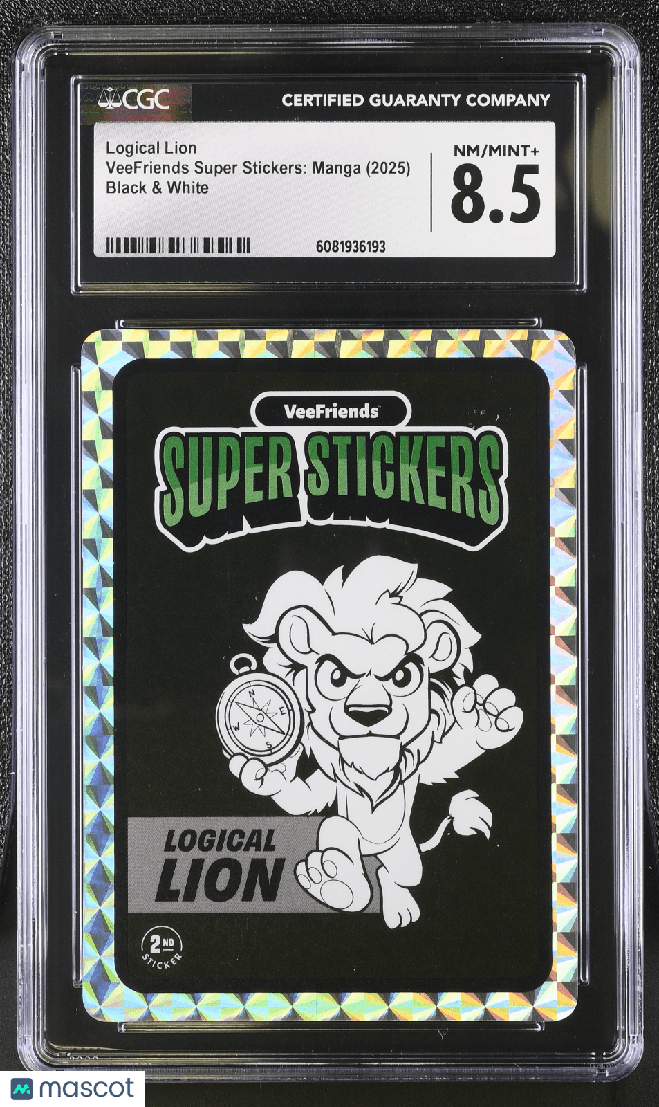 2025 Veefriends Super Stickers: Manga Logical Lion Black & White CGC 8.5Graded Non - Sports Cards
