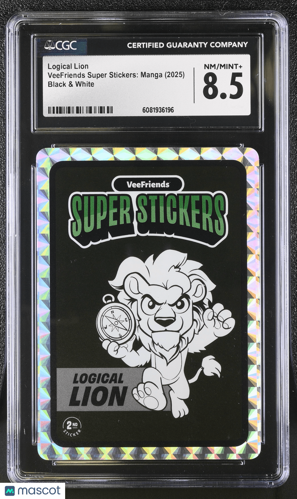2025 Veefriends Super Stickers: Manga Logical Lion Black & White CGC 8.5Graded Non - Sports Cards