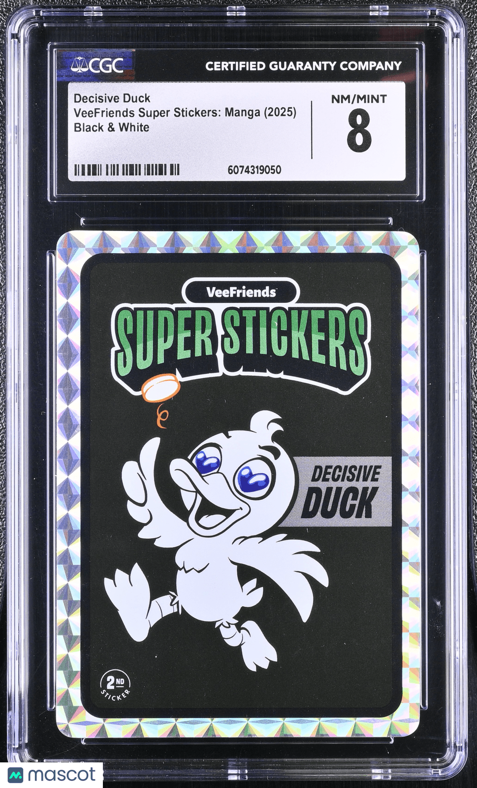 2025 VeeFriends Super Stickers Manga Series Decisive Duck Black & White CGC 8Graded Sports Cards Main image