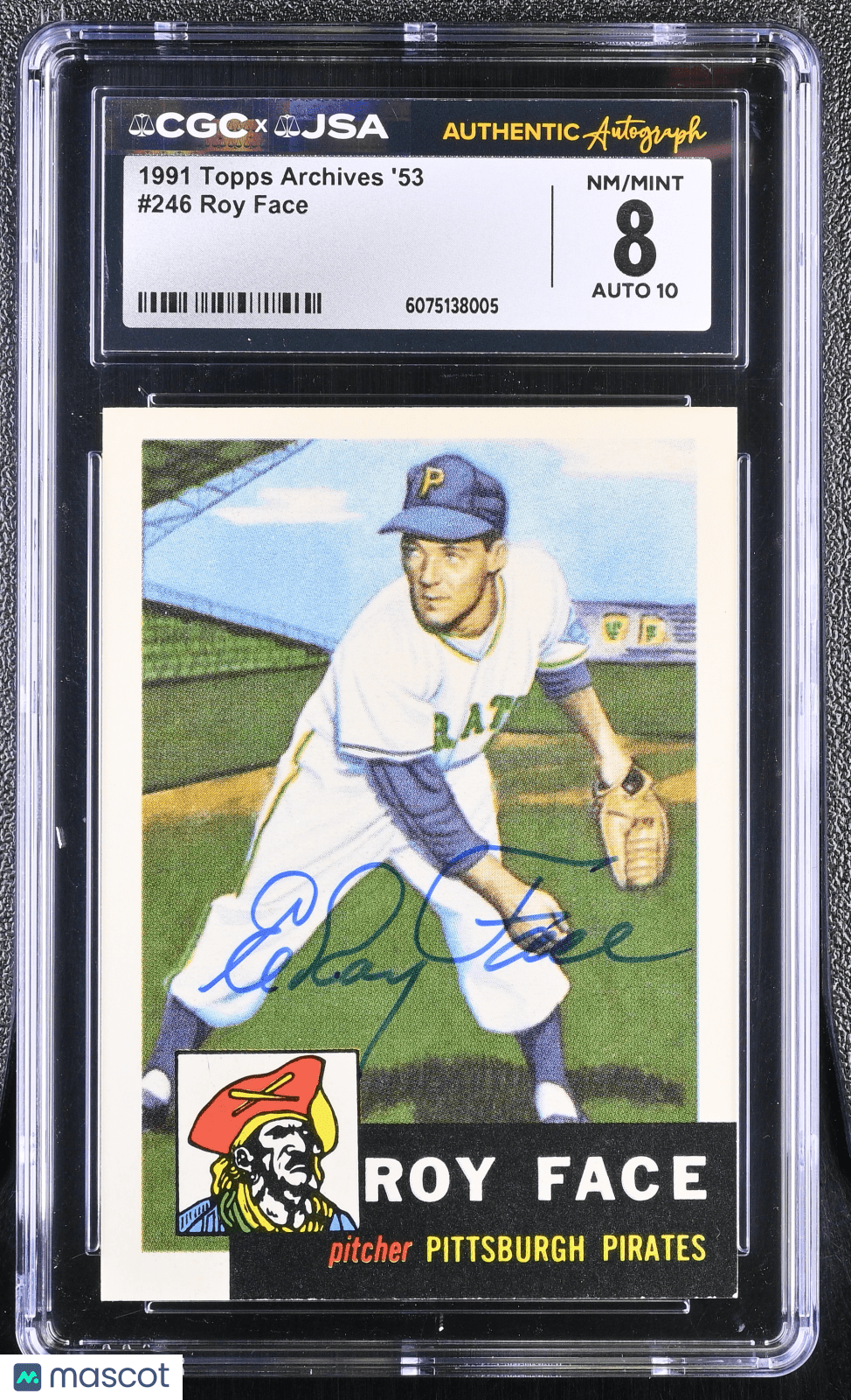 1991 Topps Archives '53 Baseball Roy Face 246 Hand Signed Auto CGC 8 Auto 10Graded Sports Cards Main image