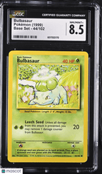 1999 Pokémon Bulbasaur 44/102 CGC 8.5Graded TCG/CCG