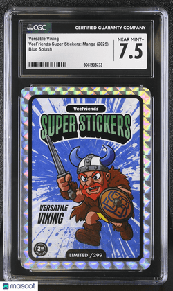 2025 Veefriends Super Stickers: Manga Versatile Viking Blue Splash /299 CGC 7.5Graded Non - Sports Cards