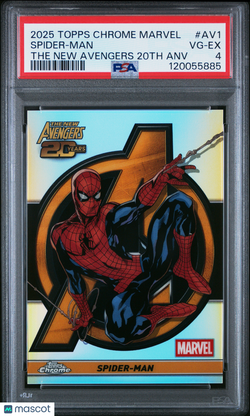 2025 Topps Chrome Marvel The New Avengers 20th Anniversary Spider - Man PSA 4Graded Non - Sports Cards