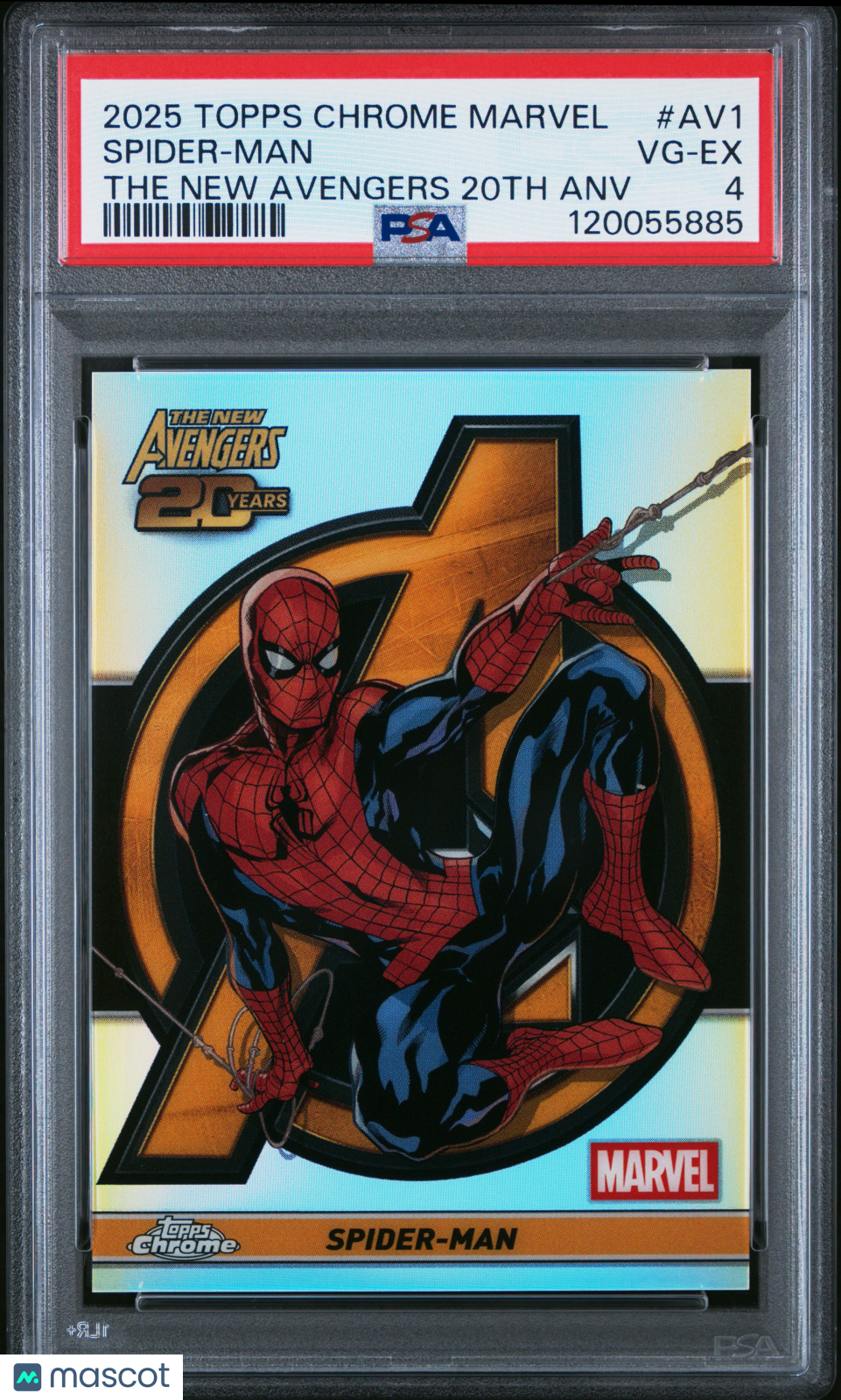 2025 Topps Chrome Marvel The New Avengers 20th Anniversary Spider - Man PSA 4Graded Non - Sports Cards
