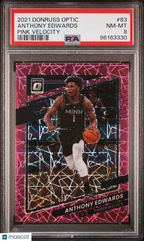 2021-22 Panini Donruss Optic Anthony Edwards #83 Pink Velocity 38/79 PSA 8 JC