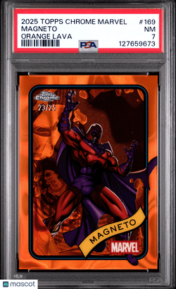 2025 Topps Chrome Marvel Magneto 23/25 Orange Lava Refractor 169 PSA 7Graded Non - Sports Cards
