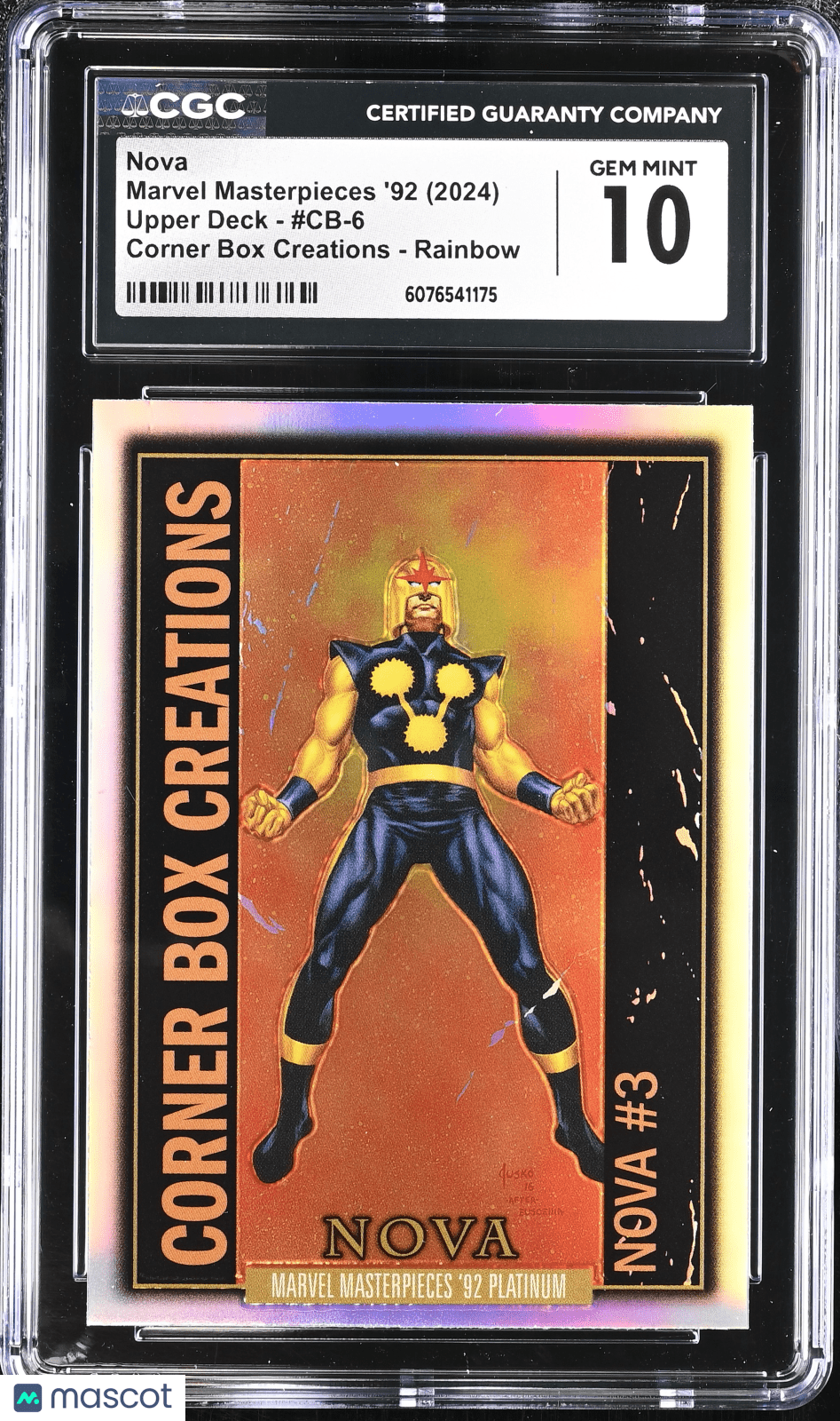 2024 Upper Deck Marvel Masterpieces '92 Nova Corner Box Creations Rainbow CGC 10Graded Non - Sports Cards