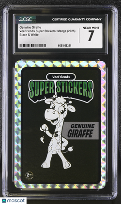 2025 Veefriends Super Stickers: Manga Genuine Giraffe Black & White CGC 7