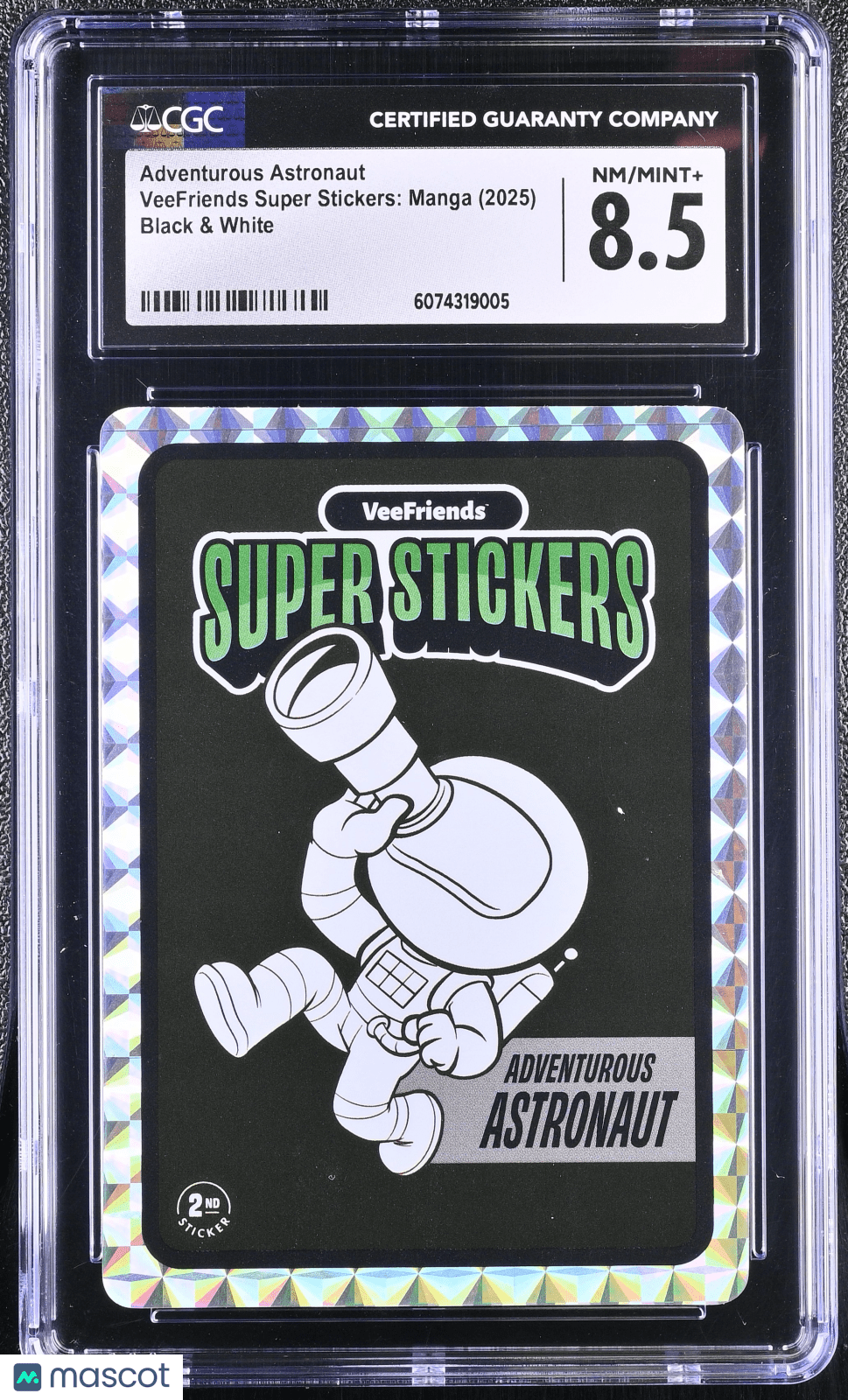 2025 VeeFriends Super Stickers Manga Adventurous Astronaut Black & White CGC 8.5Graded Sports Cards