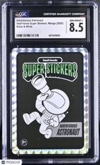 2025 VeeFriends Super Stickers Manga Adventurous Astronaut Black & White CGC 8.5Graded Sports Cards