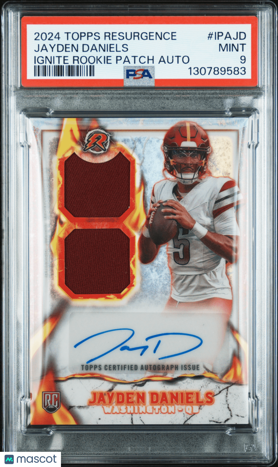 2024 Topps Resurgence Ignite RC Rookie Patch Auto Jayden Daniels IPA - JD PSA 9Graded Sports Cards