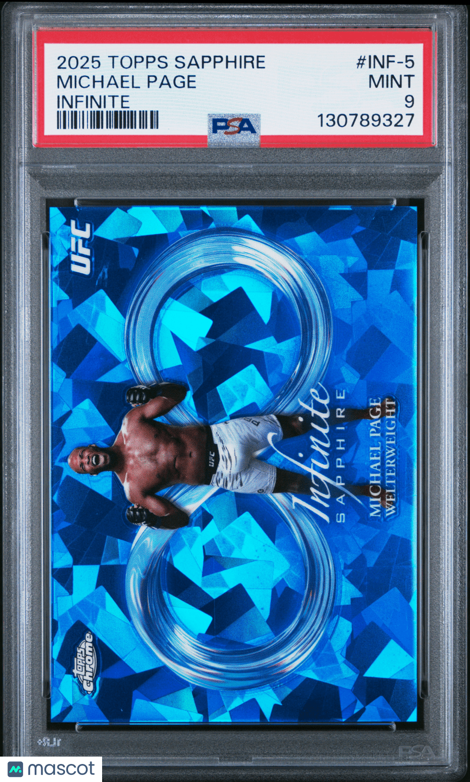 2025 Topps Chrome Sapphire UFC Infinite Sapphire Michael Page INF - 5 PSA 9Graded Sports Cards