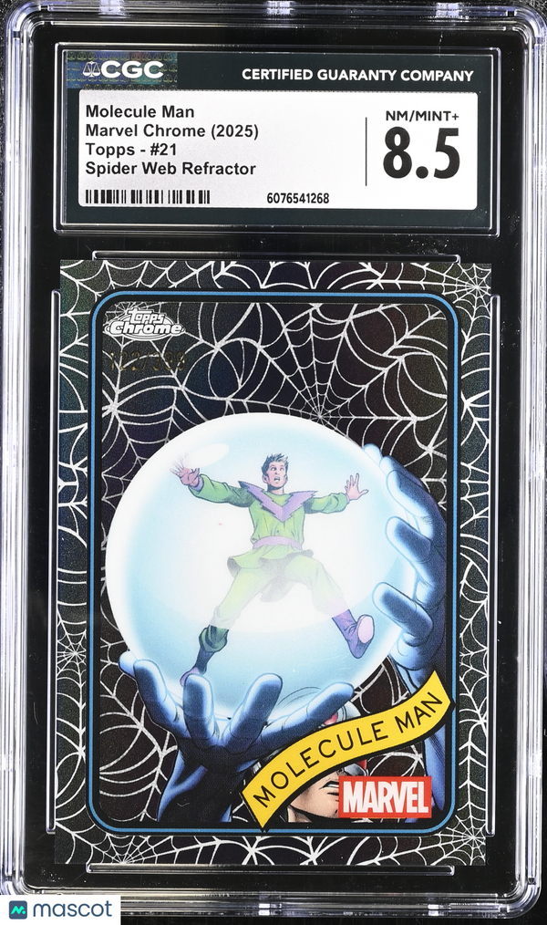 2025 Topps Marvel Chrome Molecule Man 122/399 Spider-Web Refractor #21 CGC 8.5