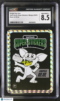 2025 Veefriends Super Stickers: Manga Amped Aye Aye Black & White CGC 8.5