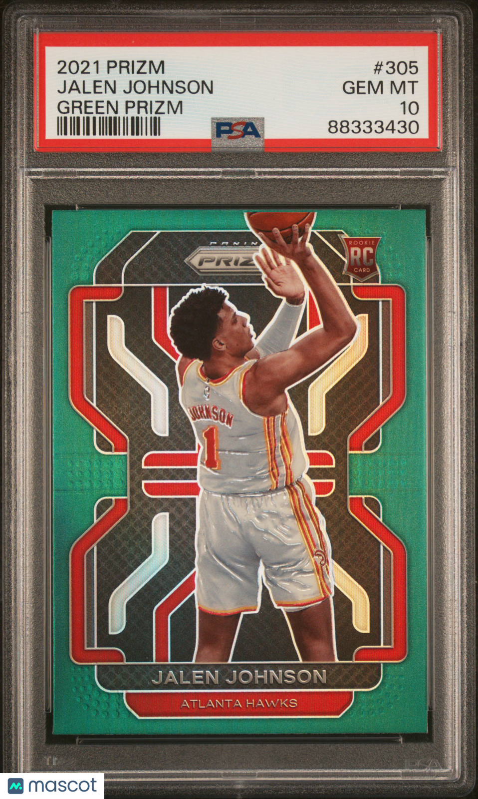 2021-22 Panini Prizm Jalen Johnson #305 Green Prizm RC Rookie PSA 10
