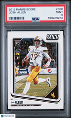 2018 Panini Score Josh Allen 350 RC Rookie PSA 9Graded Sports Cards