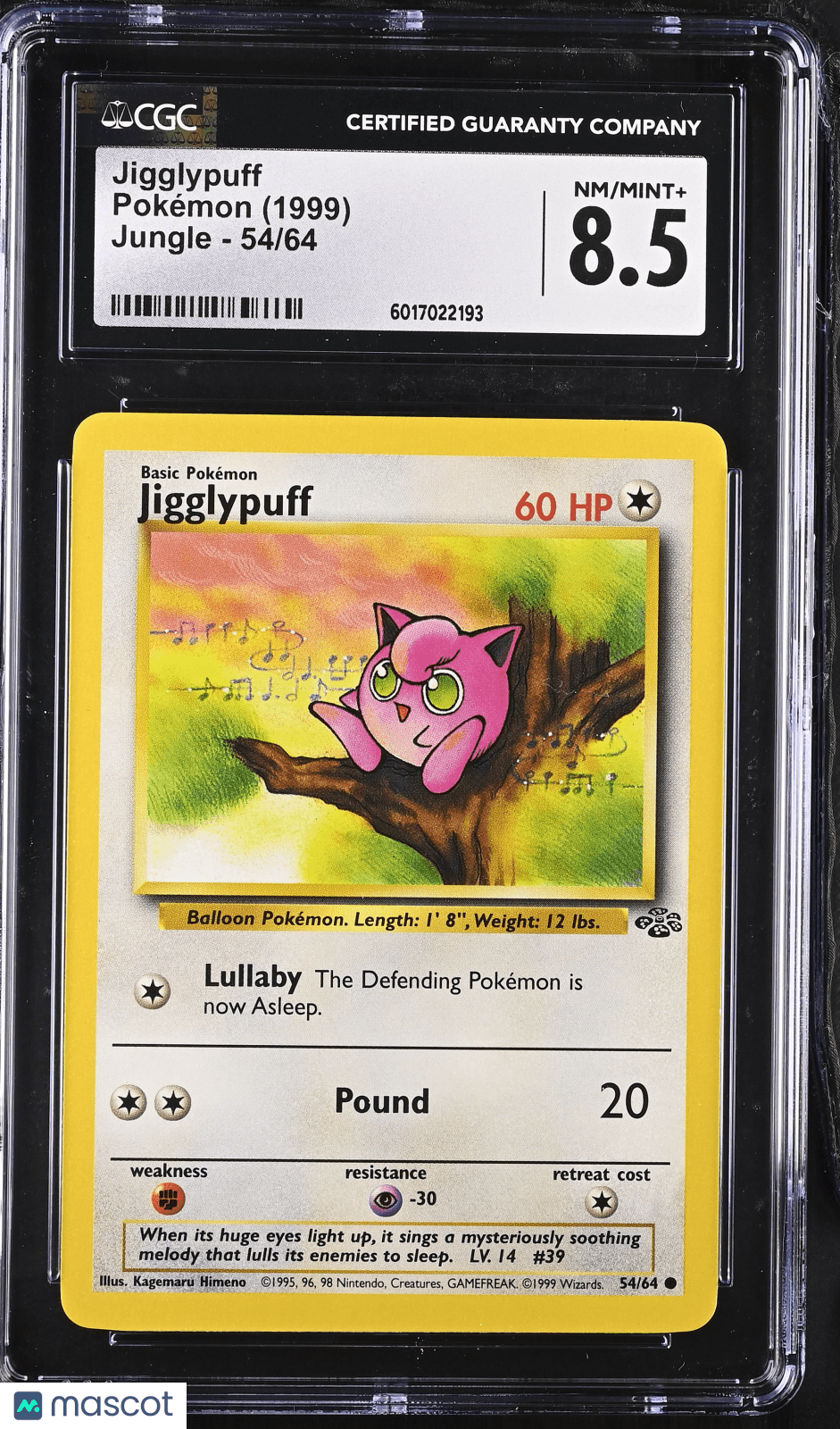 1999 Pokemon Jigglypuff 54/64 54/64 CGC 8.5Graded TCG/CCG