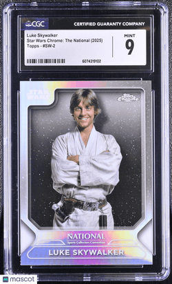 2025 Topps Chrome Star Wars The National Luke Skywalker SW - 2 Refractor CGC 9Graded Sports Cards
