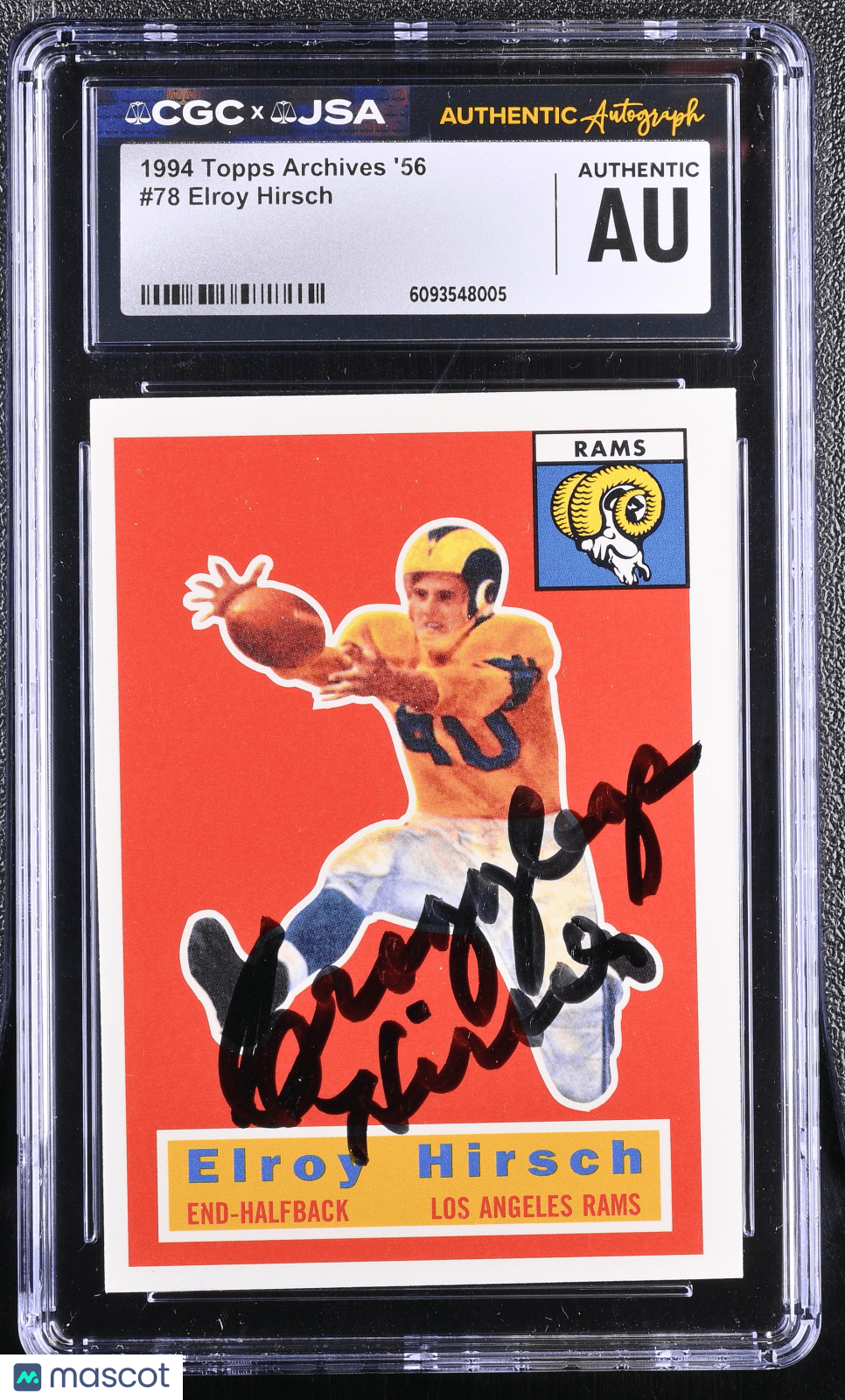 1994 Topps Archives '56 Football Elroy Hirsch 78 Hand Signed Auto CGC AuthenticGraded Sports Cards
