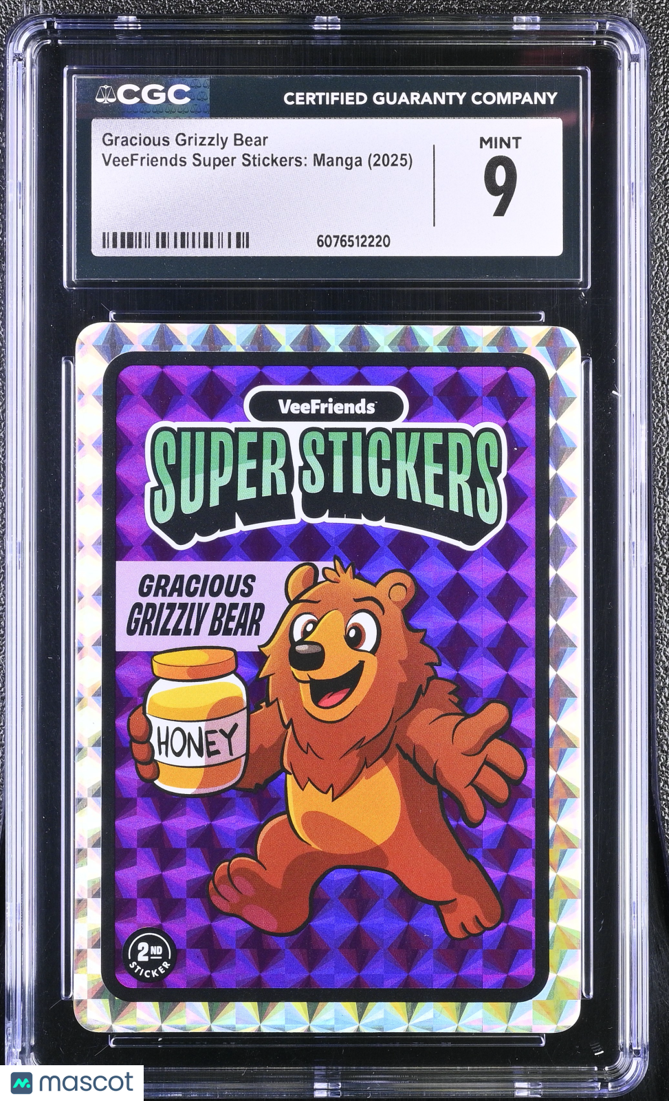 2025 Veefriends Super Stickers: Manga Gracious Grizzly Bear CGC 9Graded Sports Cards Main image