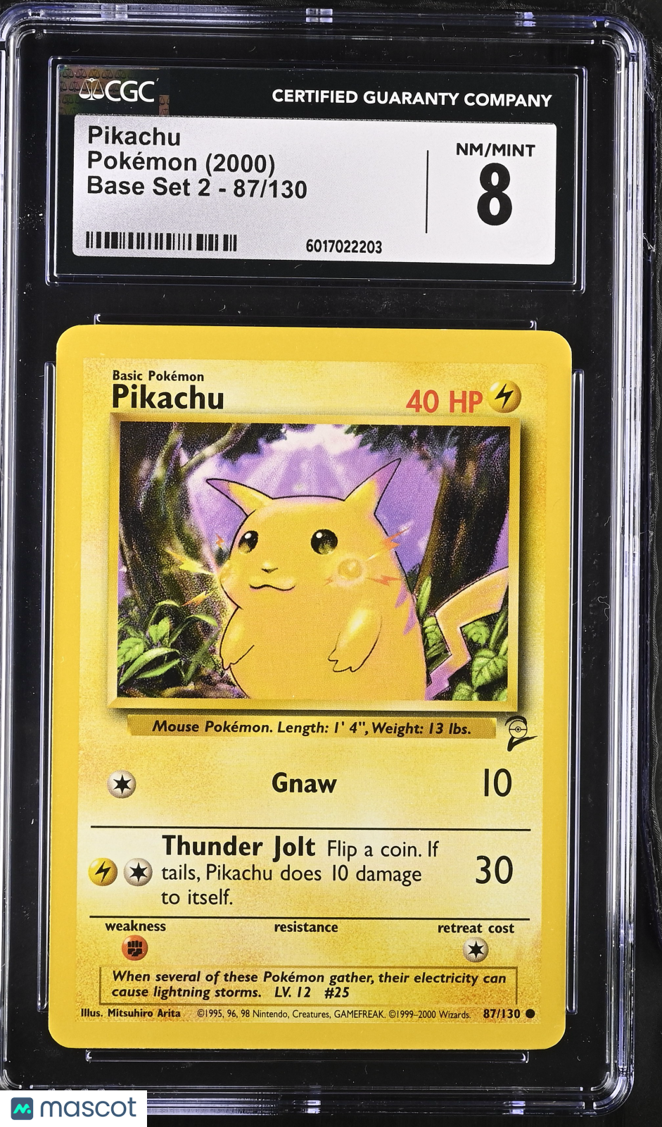 2000 Pokémon Pikachu #87/130 CGC 8